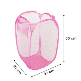 Homeshopa Laundry Baskets Pop Up Mesh Washing Bag, Foldable Laundry Hamper Bin Bag with Durable Handles & Side Pocket, Collapsible Clothes Toy Tidy Storage Organiser, Assorted Colours (Pack of 4)