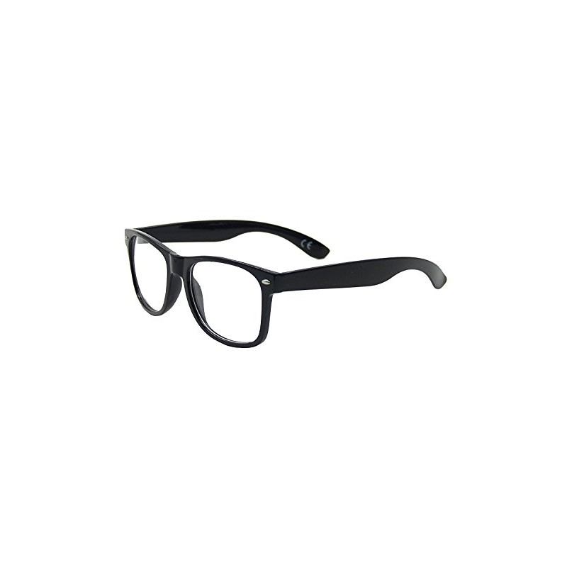 Clear Lens Geek/Nerd Retro Glasses,Black Frame