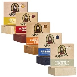 Dr. Squatch Natural Bar Soap for Men Variety Gift Set - Cold Process Soap No Harsh Chemicals - Mountain Meadow, Sandalwood Summit, Lumberjack Lodge, Fresh Falls & Birchwood Breeze (5 oz, 5-Pack)
