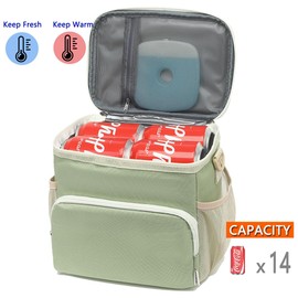 GYEUKHAM Insulated Lunch Bag for Adult/Women/Men, Reusable Large Lunch Box Cooler Soft Leakproof Tote, Thermal Meal Prep Lunch Pail with Adjustable Shoulder Strap for Picnic/Travel/Office,Grass Green