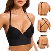 Low Back Bra for Women-Seamless Invisiable Backless Bras-Lightly Lined Open
