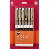 Sakura Pigma Micron Black Pens 6 Count Set 30062