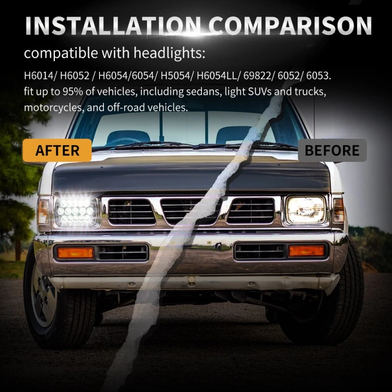 locknight Pair 5x7 7x6 LED Headlights Hi-Lo For Toyota Pickup