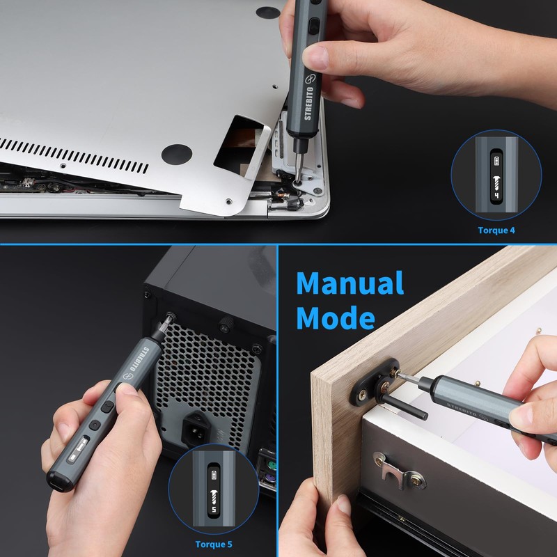 STREBITO Mini Electric Screwdriver Set, 70-in-1 Max Precision Electric Screwdriver