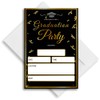 LoaHak Graduation Party gold black Invitations Graduation Invite Cards with