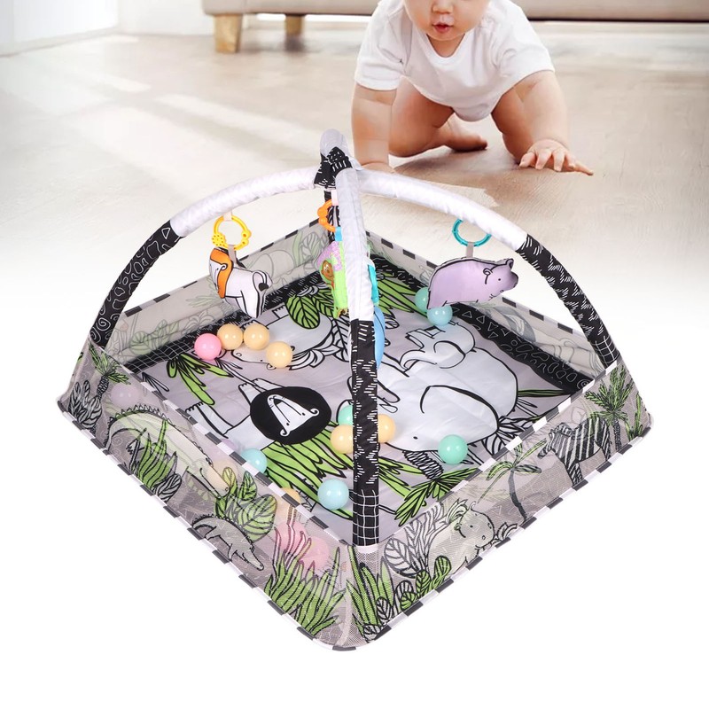 Portable Cozy Baby Gym Play Mat Square Wild Prairie Pattern