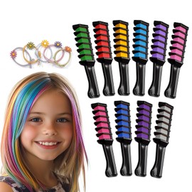 Magicat Hair Chalk for Girls I Easter Gifts Children 2025 Set I 10 Colours & 5 Hair Bobbles I Washable Children's Hair Colour I Hair Chalk I Gift for Girls I Creativity for Easter