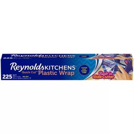 Reynolds Kitchens Quick Cut Plastic Wrap, 225 Sq Ft (Pack of 4)