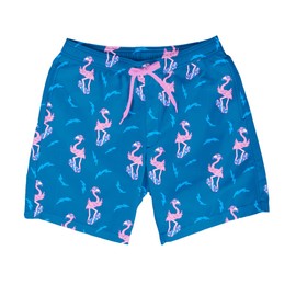 Tipsy Elves Traje de baño - Traje de baño clásico y elástico con entrepierna de 7 pulgadas para hombre con forro de malla, Tabla elástica del paraíso (azul rosa), X-Large