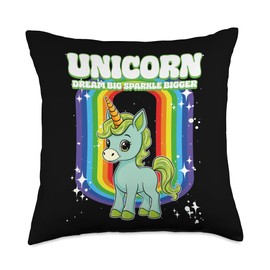 Unicorn Dream Sparkle Bigger Unicorn Throw Pillow