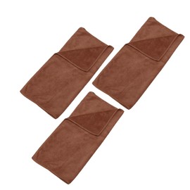 INFINAUTO Cleaning Cloths Towel,Car Drying Plush Cloth Absorbent Microfiber Coffee,3pcs 420g/㎡ 40x40cm