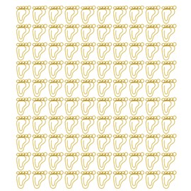 100pcs Paper Clip Foot Shape Cute Anti Slip Portable Paperclip for Bookmark Office Document File Yellow