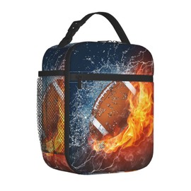 American Football Ball Sport Lunch Bag For Boys Girls Reusable Lunch Box Insulated Portable Lunch Tote For Kids School Men Women Adults Work Travel Picnic