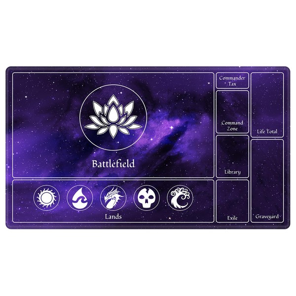EDGFRTOIO MTG Playmat Stitched with Magic Zone for MTG Card
