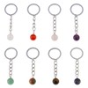 SUPERFINDINGS 8Pcs Gemstone Keychain Natural Crystal Bead Keychain Round Quartz
