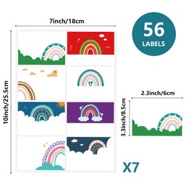 56 Pcs Name Tag Stickers Colorful Labels Writable Self Adhesive Name Tag for Classroom School Office Home Event & Parties Decoration Supplies