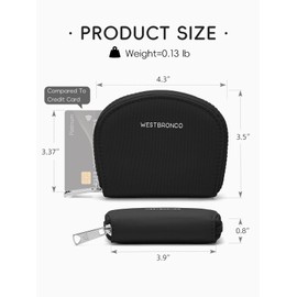WESTBRONCO Mini Coin Purse for Women, RFID Blocking Accordion Wallet with 11 Card Slots, Slim Zipper Card Holder Coin Pouch for Travel & Everyday Use
