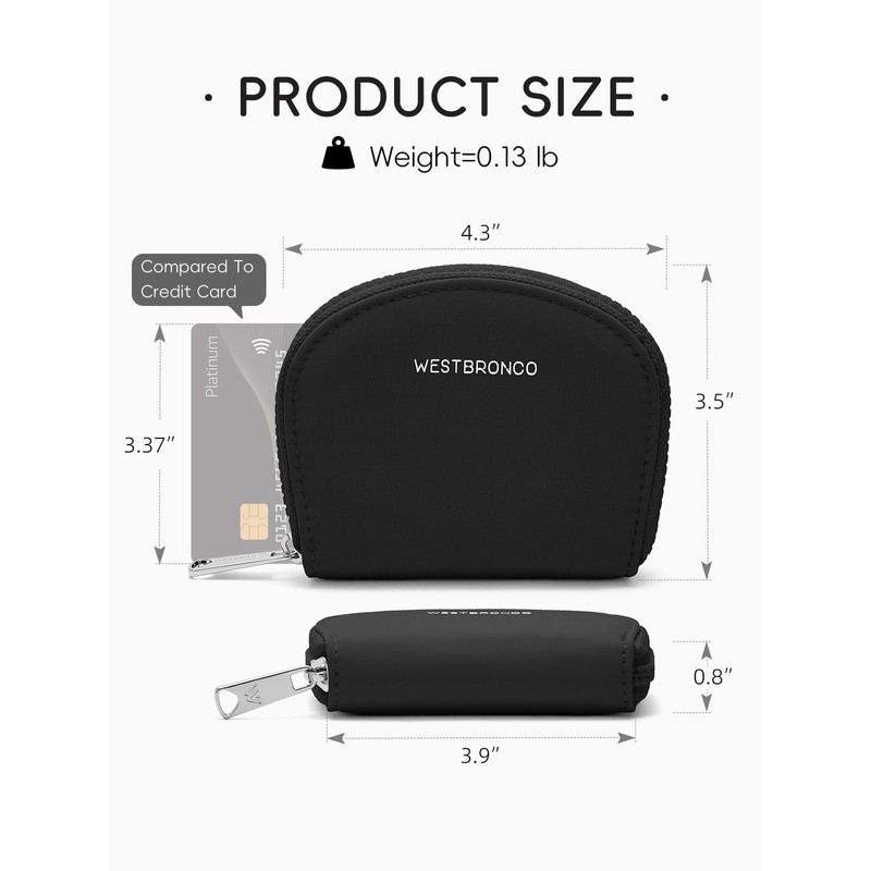 WESTBRONCO Mini Coin Purse for Women, RFID Blocking Accordion Wallet