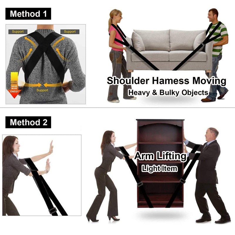 MORDEN MS Adjustable Moving Straps, 2-Person Shoulder Lifting and Moving