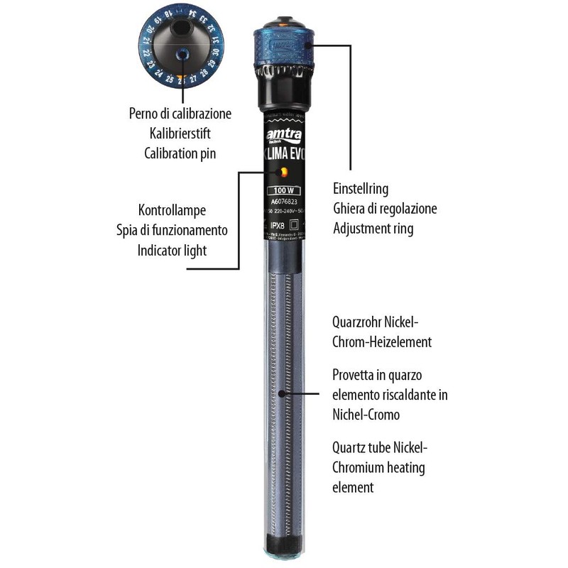 Amtra Klima EVO Automatic Heater for Aquariums up to 75