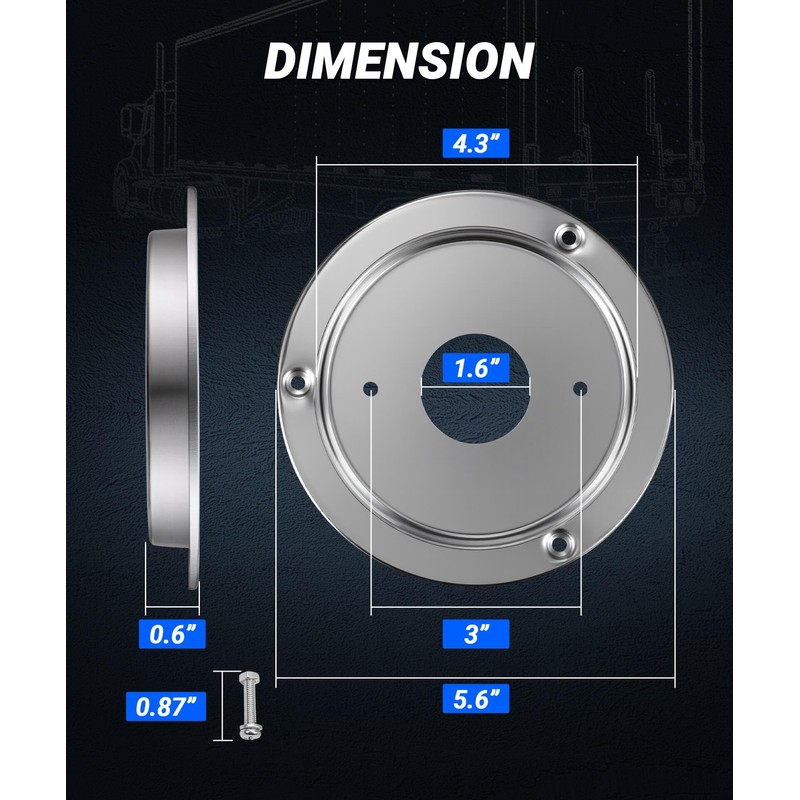 XtraGlow 4Pcs Stainless Steel Watermelon Light Bunk Adapters Round Marker