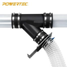 POWERTEC 2-1/2 Inch Y Fitting for 4 Inch Dust Collection Hose, 2 1/2 Inch Dust Collection Hose Connector Fittings for Dust Collection System (70179V)
