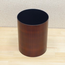 TATSU-CRAFT Wood Grain Painted Dust Box, No Lid, 2.8 gal (6.8 L), Trash Can Stylish, Round Type, No Lid, Kitchen Trash Can Pail, No Lid, Trash Can With Wood Grain Wood Grain Wood Tatsunosuke Hashimoto