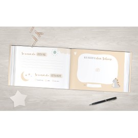 Baby Album - My First Year, Boy Girl, Birth Album, Baby Diary, Beautiful Moments and Memories to Fill in on 104 Pages (No Personalisation, Lion)