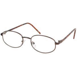 藤田光学 老眼鏡 メンズ 1.5 度数 メタルフレーム ブラウン FR-05 +1.50