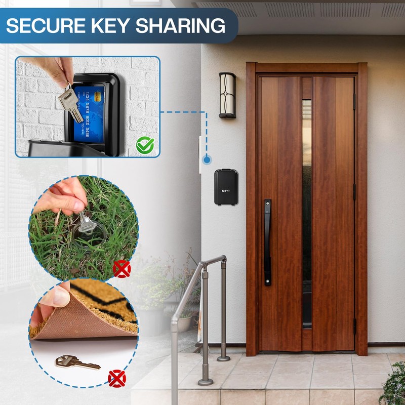 NBYT Portable Combination Lock keybox, Wall Mount,For House Keys Key