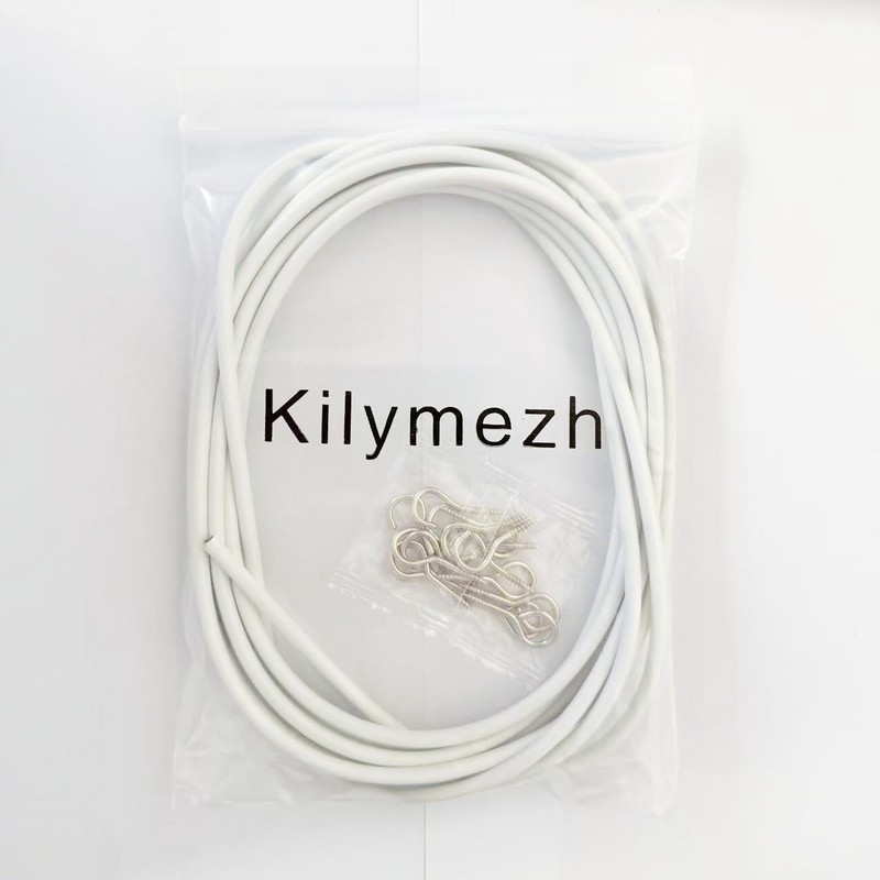 White Curtain Wire Plastic Coated Window Picture Hanging Wire with