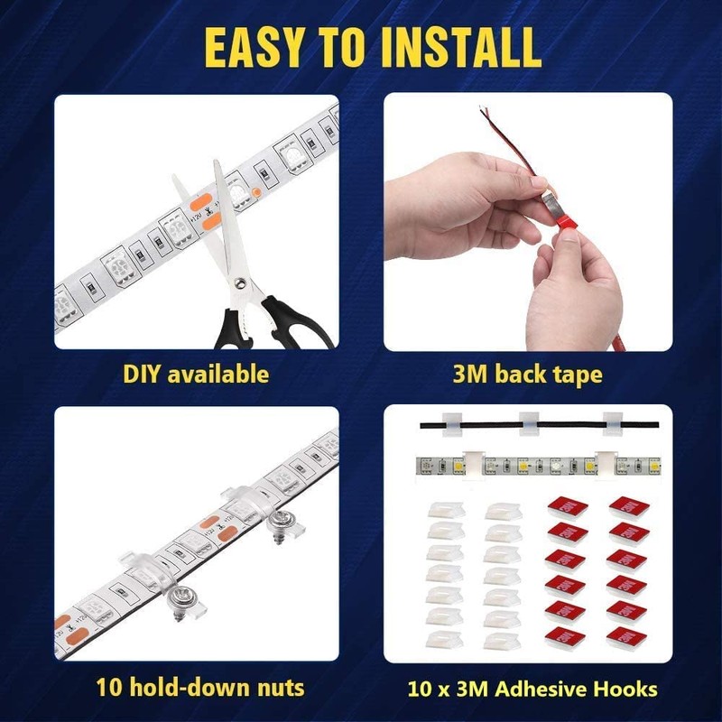 Vbakor Pontoon LED Strip Lights, 12V 5M/16.4FT Waterproof Marine LED