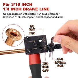 RUIZHI Brake Line Flaring Device for DIN Flaring, Double Head Flaring Device Brake Line Car Set for 4.75 mm and 6.35 mm Car Brake Lines, Ideal for Hydraulic Car Brake Systems