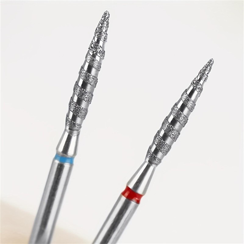 Acycoin2A 2PCS Tornado Flame Diamond Nail Drill Bit 3/32" Manicure