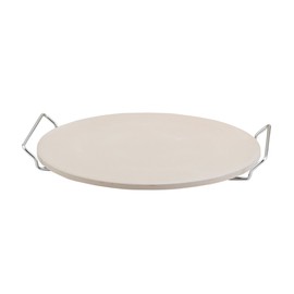 Fante's HIC Pizza Baking Stone with Serving Rack, Natural Ceramic Stoneware, 13"