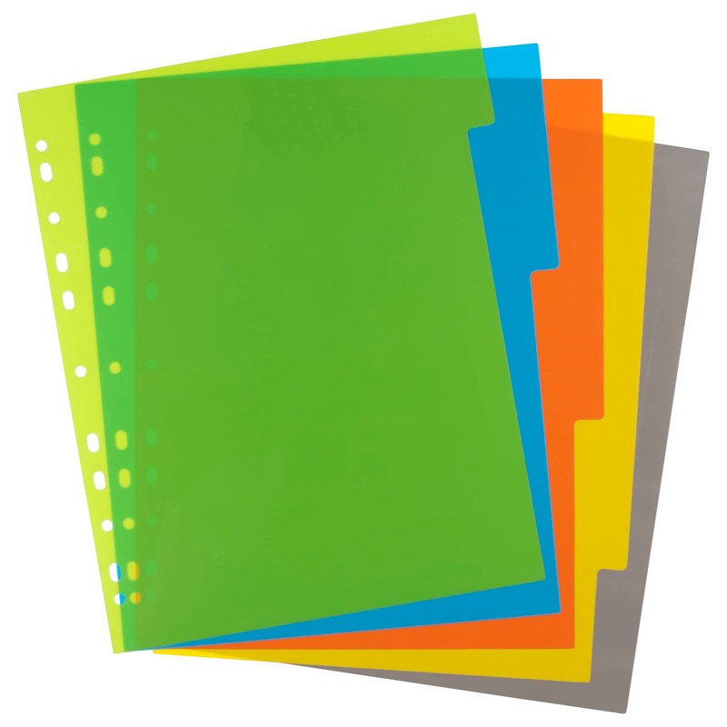 eco-eco A4 50% Recycled Multipunched Reinforced Colour Set 5 Extra