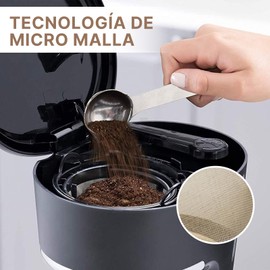 Filtros de Café Reutilizables de Acero Inoxidable, 2 Piezas, para Cafeteras de 8 a 12 Tazas, con Cepillo de Limpieza