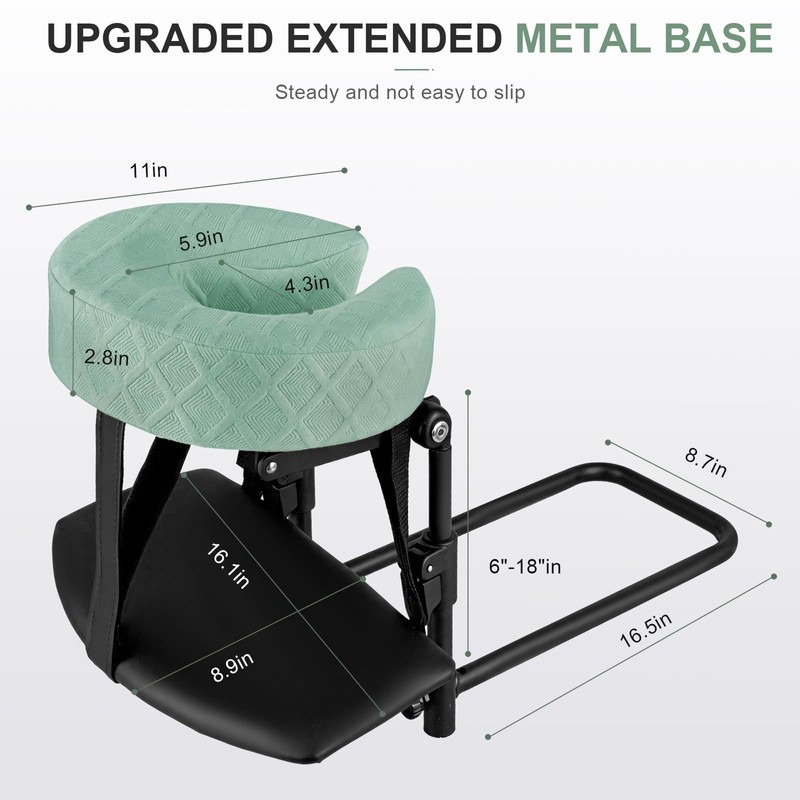 Massage Headrest for Bed with Arm Rest, Adjustable Massage Face