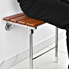 HinLIaDa Folding Shower Seat Wall Mounted with Legs, Shower Seat