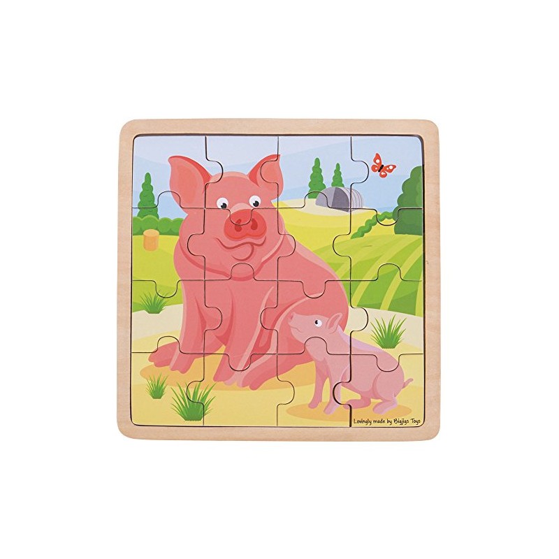 Bigjigs Toys Wooden Chunky Pig & Piglet Jigsaw Puzzle