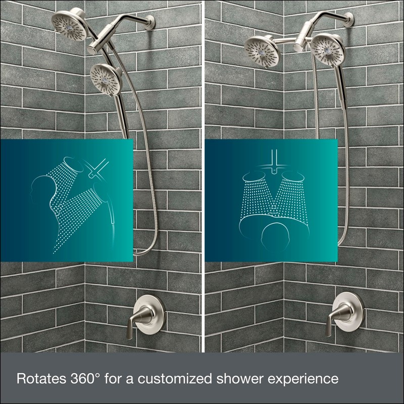 Freespin Bellerose 3-Spray 5.25 in. Dual Wall Mount Fixed and