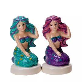 Unbranded Mermaids magnetic ceramic S&P Shakers fantasy tableware