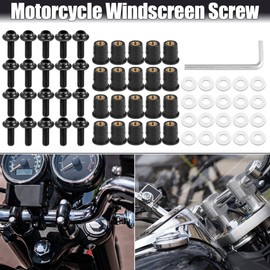 Motoforti 20pcs M5 5mm Motorcycle Windscreen Screw Fairing Bolt Screw Black