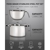 Double Boiler Pot Set,1250ML/1.1QT Mixing Bowl for Chocolate Melting, 2200ML/