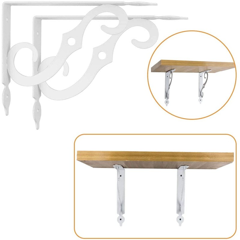 Acrux7 4 Pack Shelf Brackets 7.5X5.5 inch Thicken Iron Corner
