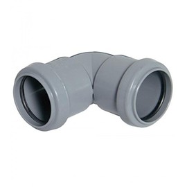 FLOPLAST 50mm Grey Pushfit Waste Pipe Knuckle