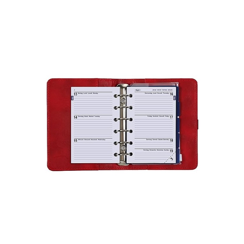 Kalpa Pocket Ring Agenda Red with Free 2025 2026 Organiser