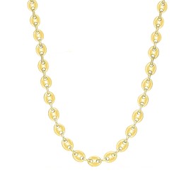 Savlano 925 Sterling Silver Puffed Mariner Link Chain Necklace-18K Gold Plated Hollow Anchor Chain Necklace for Women & Men Comes with Gift Box- Made in Italy (6.5, 24)