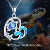 VONALA Turtle Necklace Sea Turtle Necklace Sterling Silver Opal Cubic