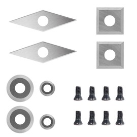 Carbide Indexable Inserts Set for Lathe Chisel, Yasorn 8 Pieces Carbide Insert Cutter for Wood Lathe Tool with 8 Screws